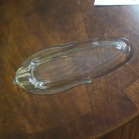 CORN ON THE COB PRESSED CLEAR GLASS DISHES W BUTTER/SALT COMPARTMENTS 6PIECES - Picture 3 of 4